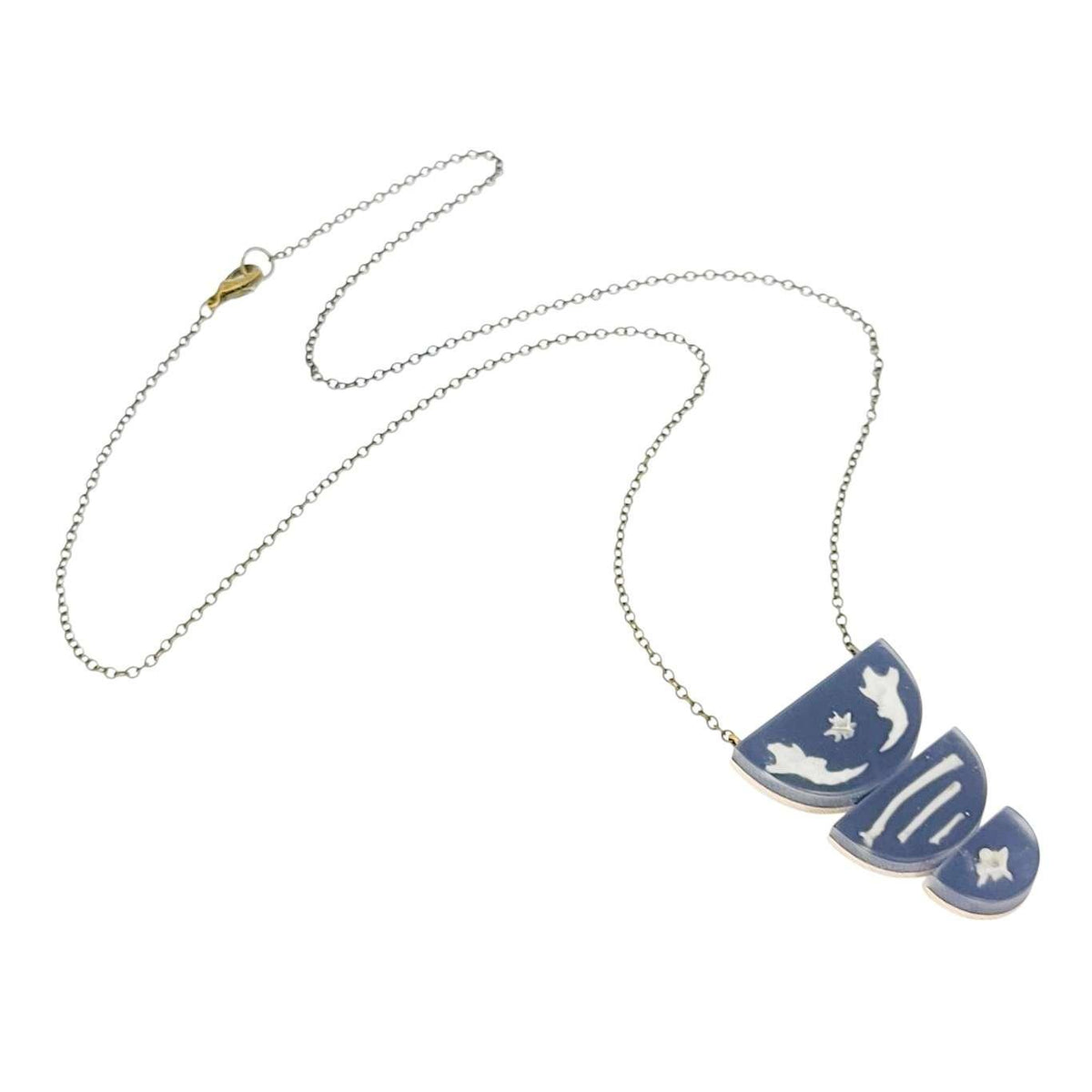 Necklace - Bone Trio (Gunmetal) by Fernworks