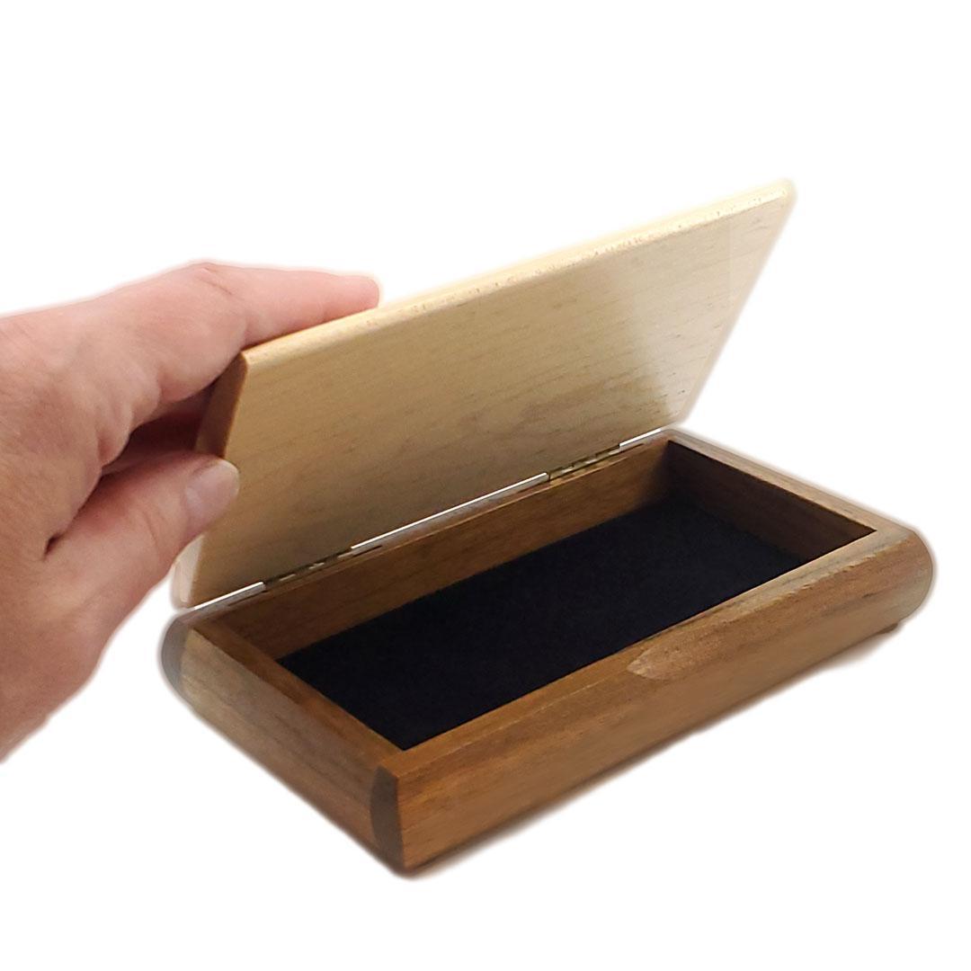 Jewelry Box - Mini Possibility Box in Shedua and Birdseye Maple by Mikutowski Woodworking