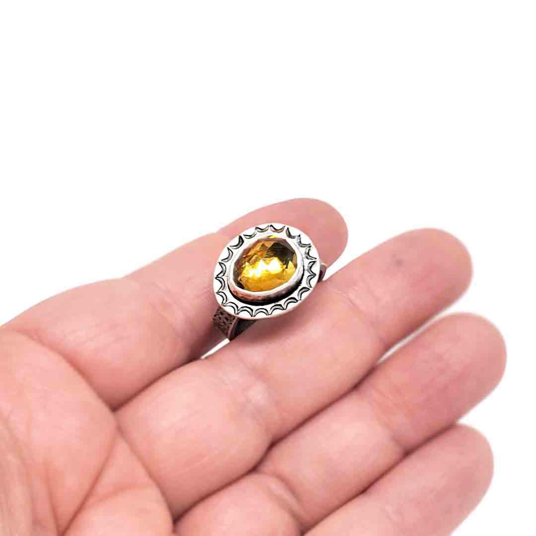 Ring - Size 8.25 - OOAK Citrine Ring in Sterling Silver by Allison Kallaway