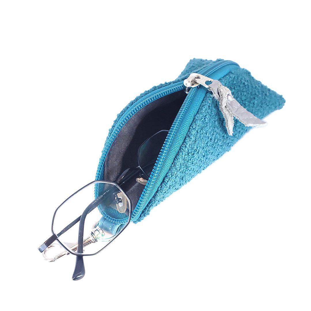 Accessory - Teal Boucle - Clip On Padded Eyeglass Case by Crystalyn Kae