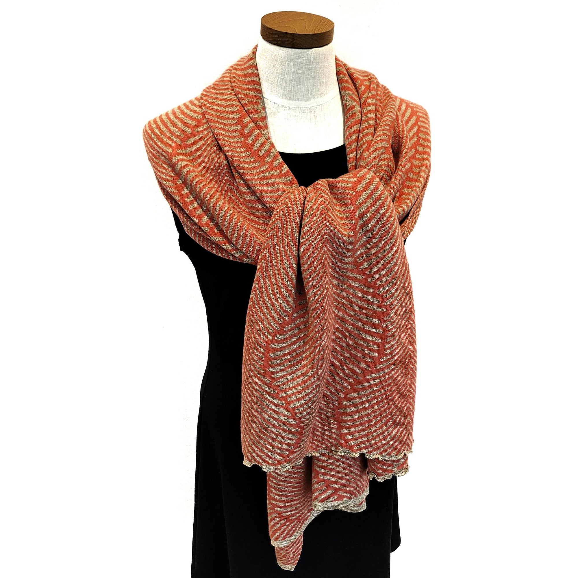 Wrap - Forest Fern in Coral and Sugar by Liamolly