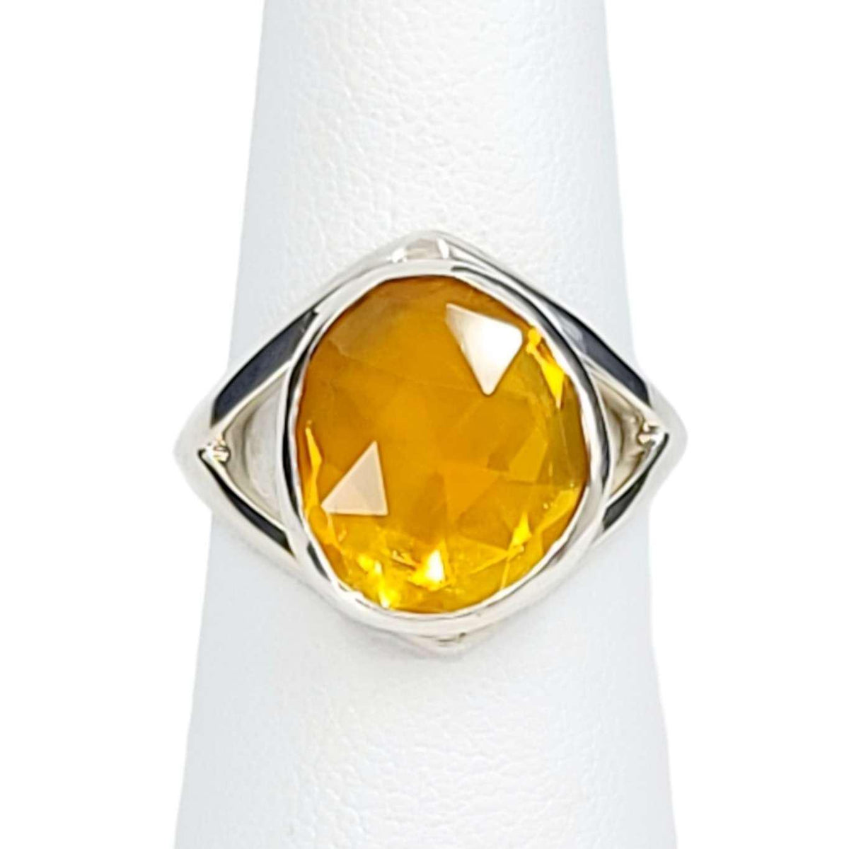 Ring - Size 7 - Cleo (Fire Opal, Sterling Silver) by Corey Egan