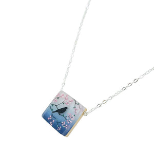 Necklace - Cherry Blossom Square by Fernworks