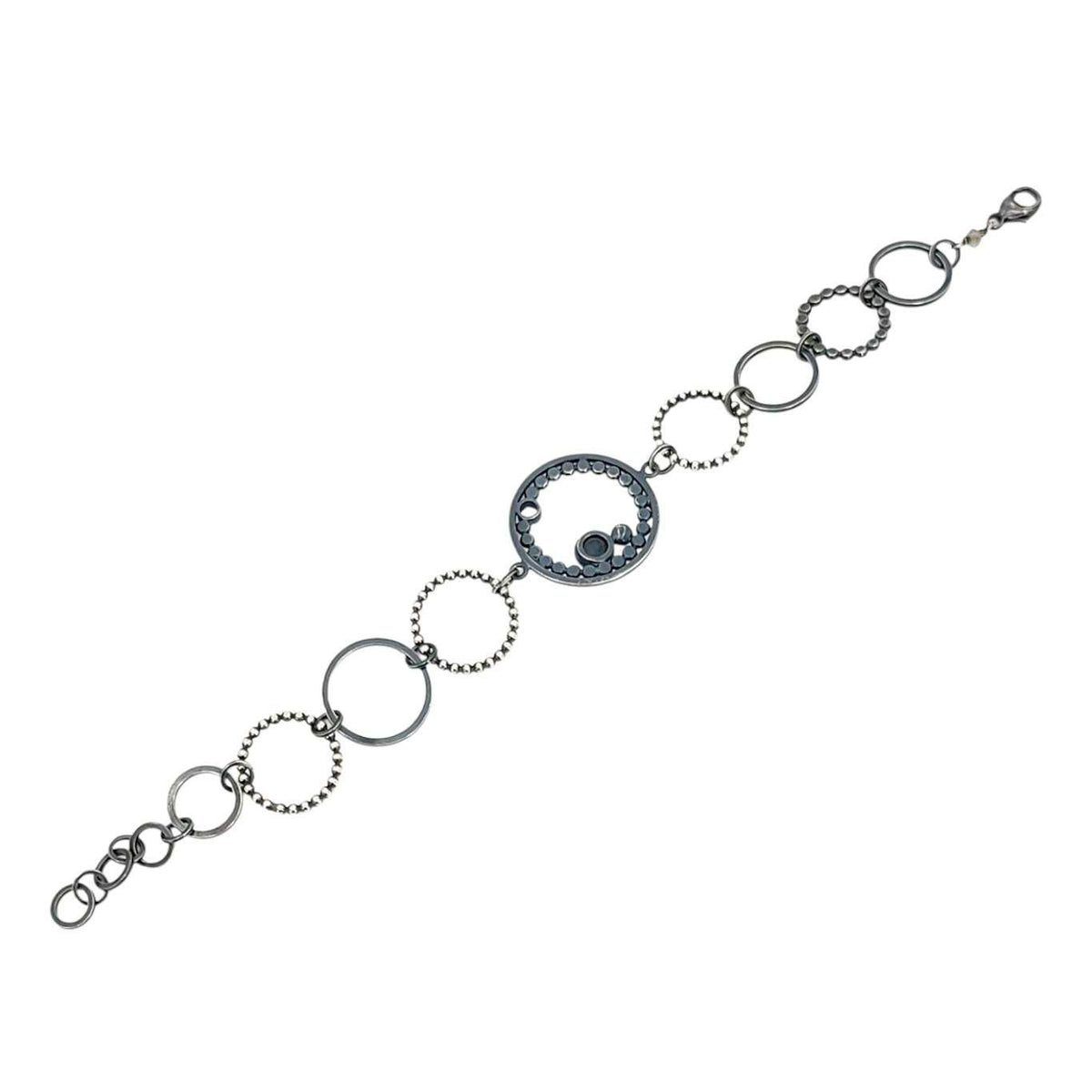 Bracelet - Multi-Circle with Pave Round OOAK (Sterling Silver, Diamond) by 314 Studio