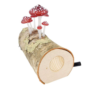 Lamp - Birch Log (Red Mushrooms) by Sage Studios