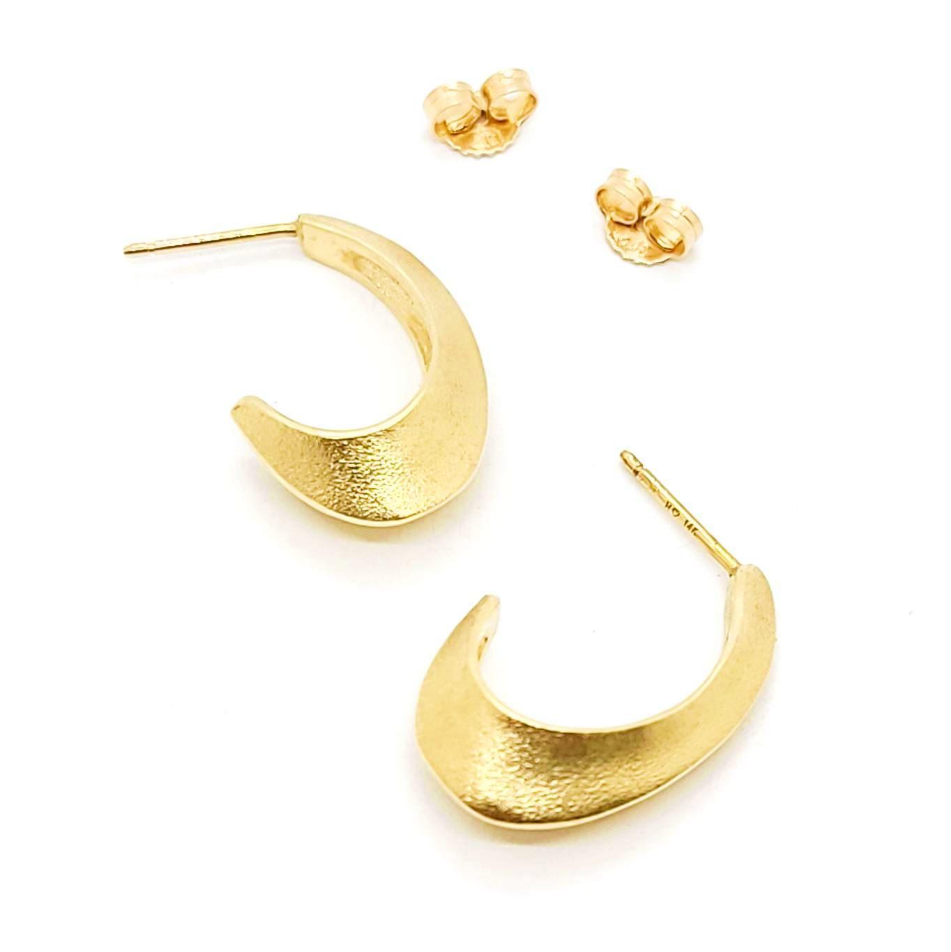 Earrings - Morph Hoops in 14k Yellow Gold by Corey Egan