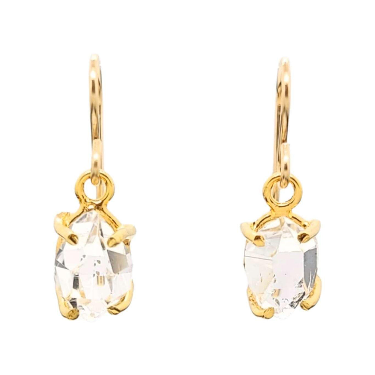 Earrings - Classic Herkimer Drops in Yellow Gold Vermeil by Storica Studio