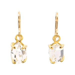 Earrings - Classic Herkimer Drops in Yellow Gold Vermeil by Storica Studio
