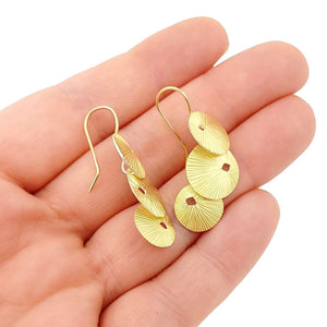 Earrings - Triple Textured Discs in 18k Bi-metal by Susan Mahlstedt