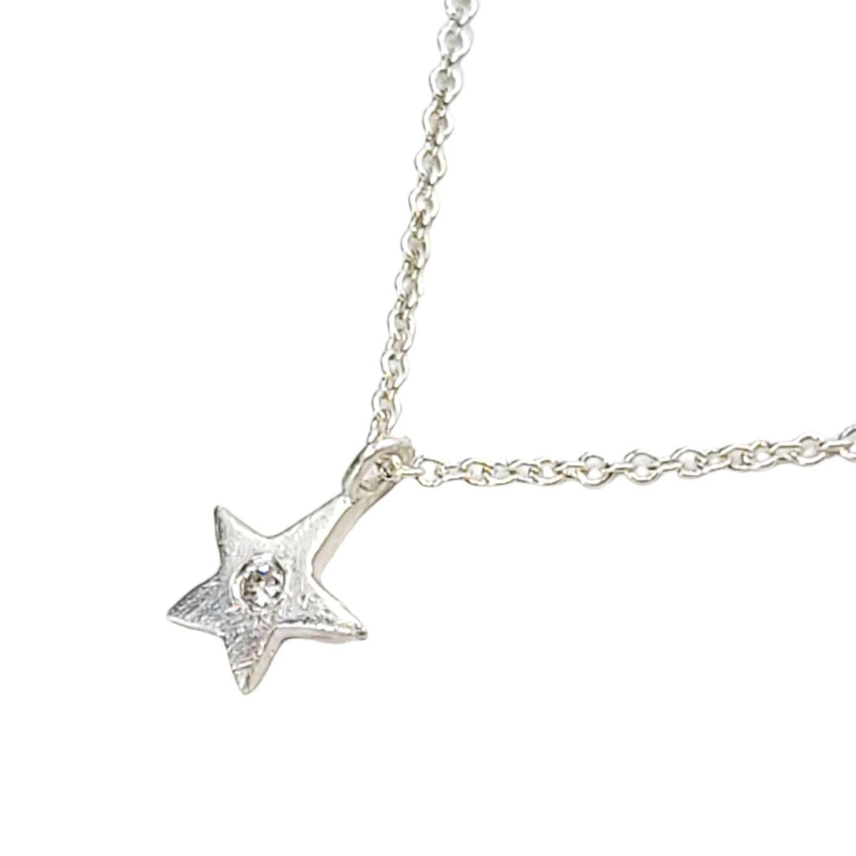 Necklace - Diamond Solitaire Star in Sterling Silver by Michelle Chang