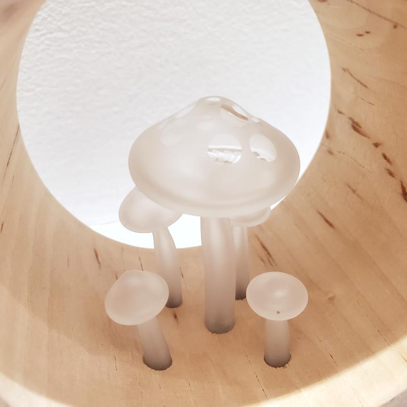 zLamp - Small Birch Circle (White Mushrooms) by Sage Studios