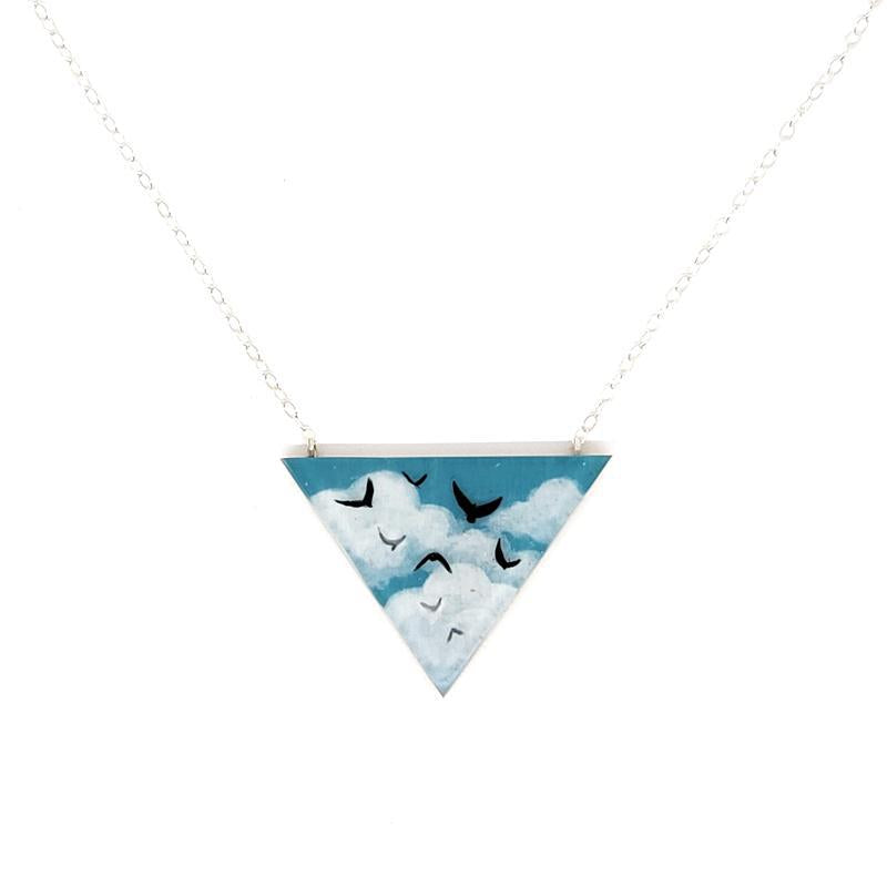 Necklace - Triangle Sky Painted by Fernworks