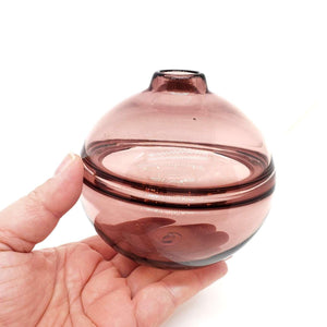 Bud Vase - Petite Round in Aubergine Purple Glass by Dougherty Glassworks