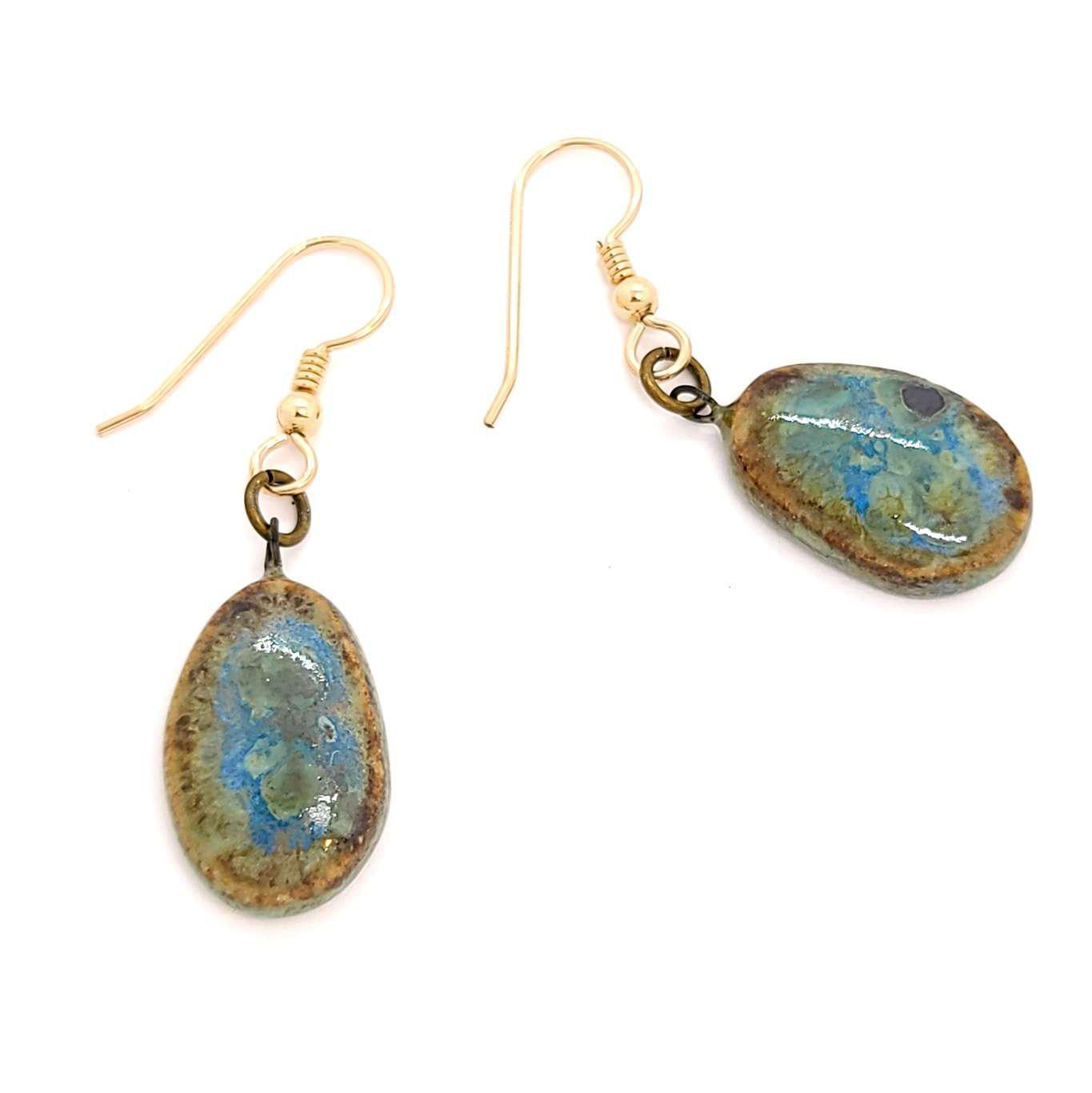 Earrings - Small Gem Drops in Earth by Dandy Jewelry