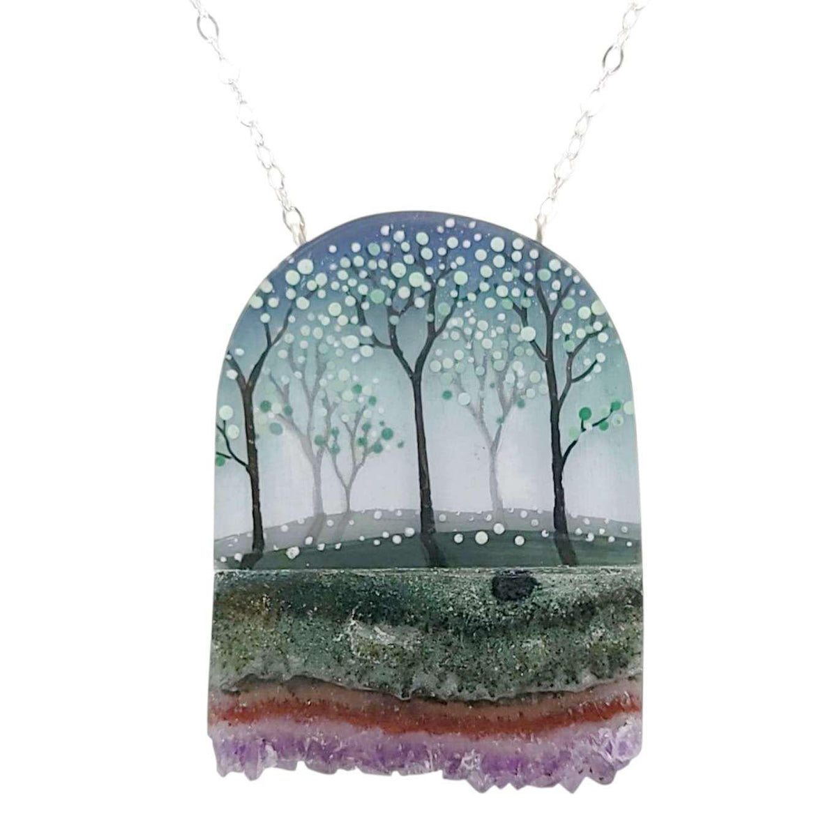 Necklace - Forest Crystal (Blooming Trees Amethyst) by Fernworks