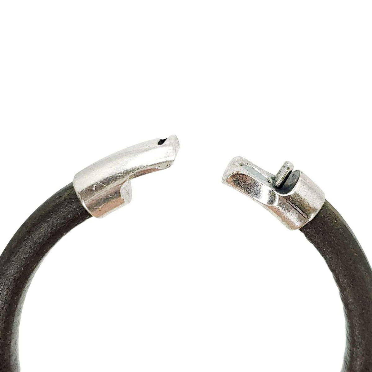 Bracelet - Sparrow (Brown Multi Ceramic, Black Leather, Silver) by Diana Kauffman