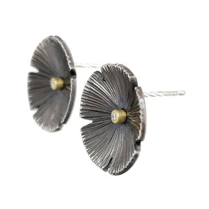 Earrings – Lily Pad Posts in Black by Susan Mahlstedt
