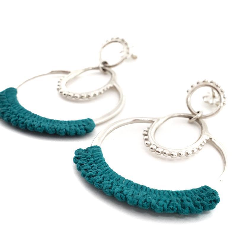 Earrings - Turquoise Sterling Suna Stud Dangles by Twyla Dill