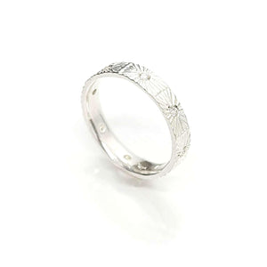 Ring - Size 7, 8 - Nova Eternity in Bright Sterling and Diamond by Corey Egan