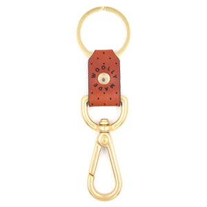 Keychain – Swivel Short Brass in Perforated Leather (Assorted Colors) by Woolly Made