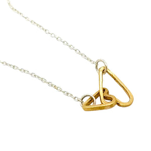 Necklace - Linked Hearts in 14k Yellow Gold with Sterling Silver Chain by Michelle Chang