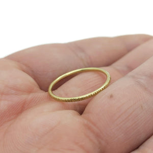 Ring - Size 7 - Thin 14K Yellow Gold Grooved Texture by Taviametal