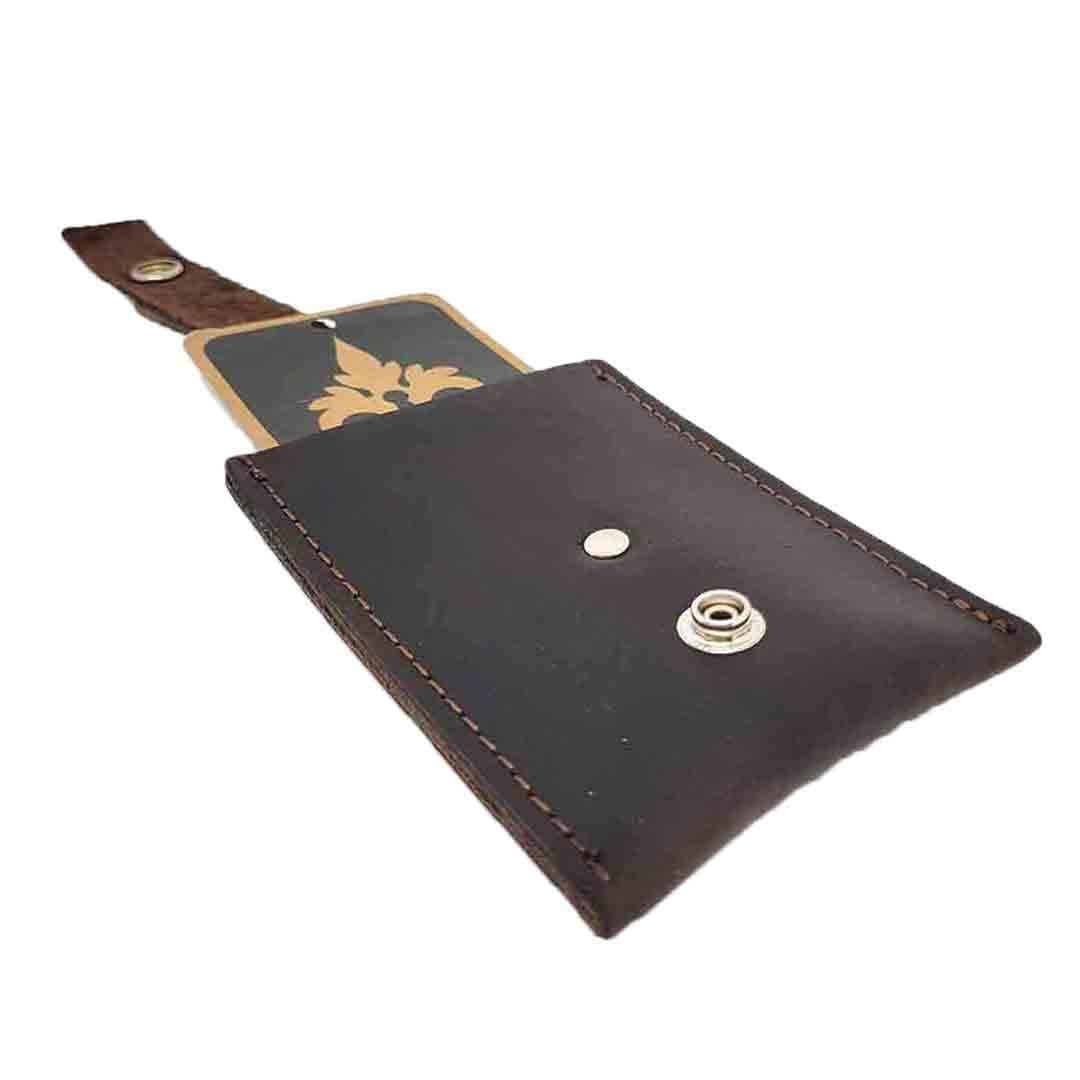 Wallet - Chocolate - Key Pop-Up Leather Wallet by Divina Denuevo