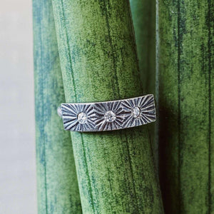Ring - Size 6, 7 - Nova in Oxidized Sterling and Diamond by Corey Egan