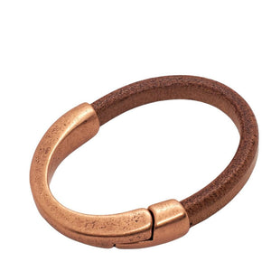 Bracelet - Breakaway in Whiskey Leather with Brass, Copper, or Silver by Diana Kauffman Designs