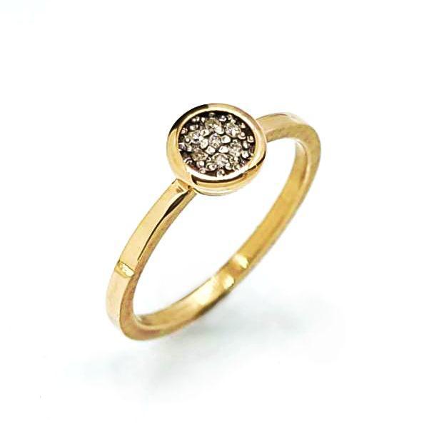 Ring - Size 6 (Custom Sizing Available) - 6mm Pavé Diamond on Notched Band in 14k Yellow Gold by 314 Studio