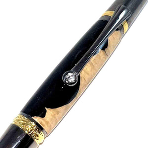 Pen - Classic Twist - Raven (Black Resin Maple Wood) by Embark Wood