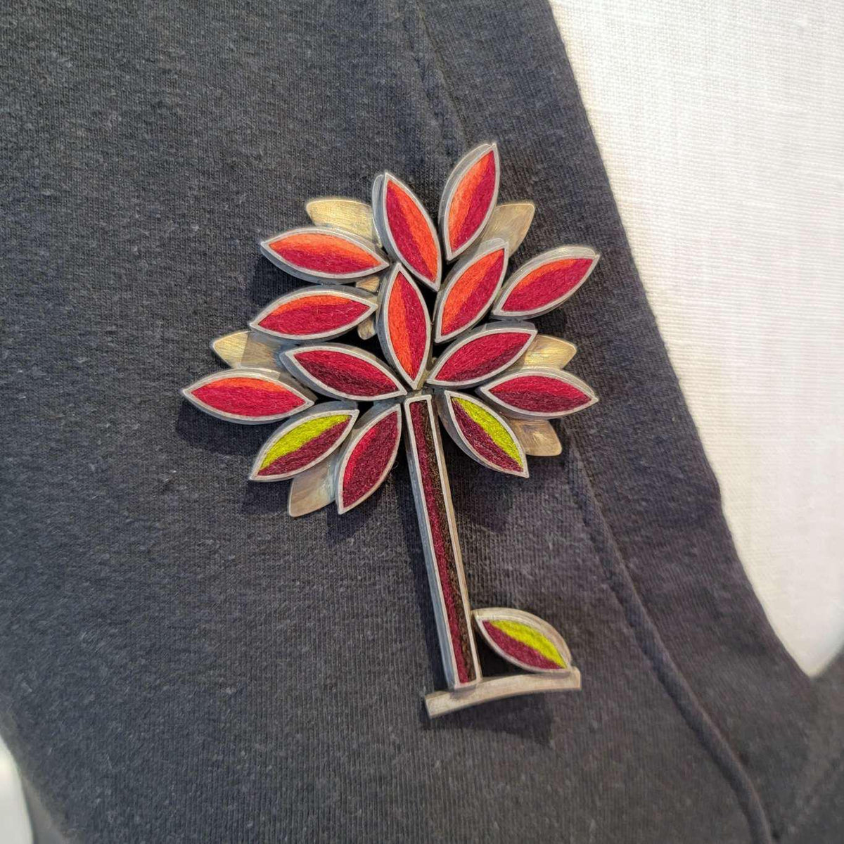 Brooch Pin - Autumn Perfect Tree in Hot Earth by Michele A. Friedman