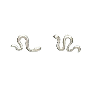 Earrings - Asymmetric Snake Studs in Sterling Silver by Michelle Chang