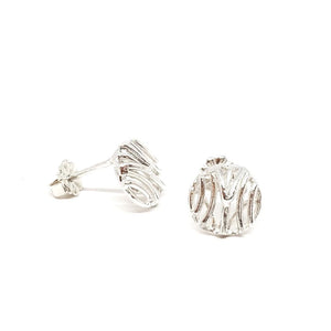 Earrings - Studs - Mini Circle Openwork Argentium Silver by Jen Surine