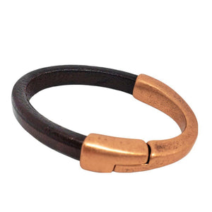 Bracelet - Breakaway in Kona Leather with Silver or Copper by Diana Kauffman Designs