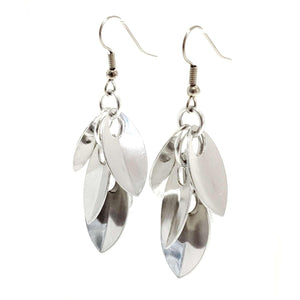 Earrings - Short Leafy Cascade in Silver by Rebeca Mojica