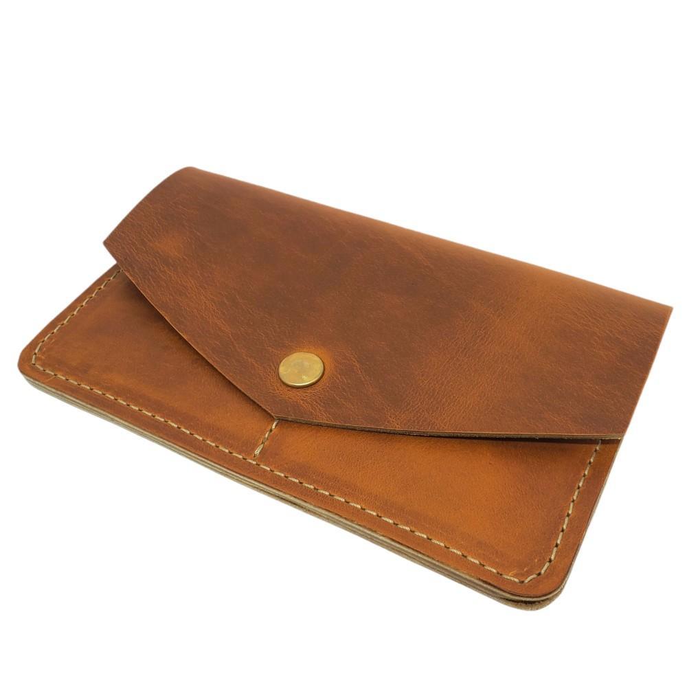 Envelope Wallet - Small Whiskey (gold hardware) by Dunole