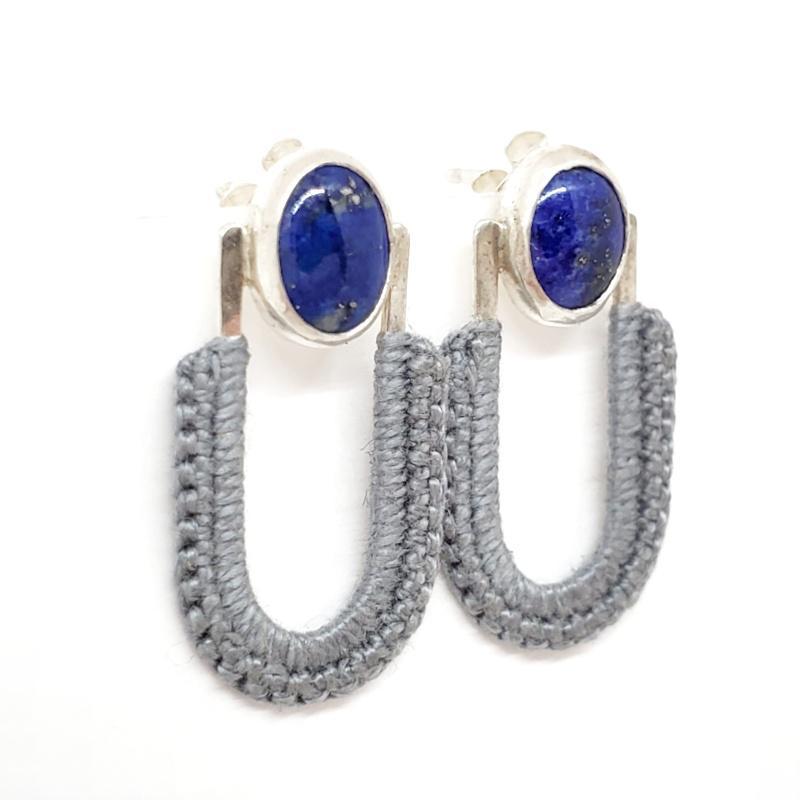 Earrings - OOAK Slate Lapis Vera Studs by Twyla Dill