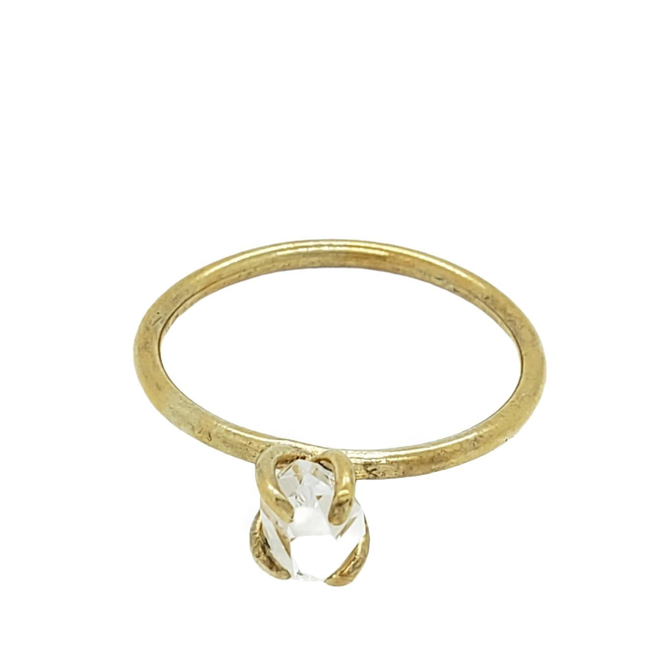 Ring - Size 8.25 - Classic Vertical Herkimer in Yellow Gold Vermeil by Stórica Studio