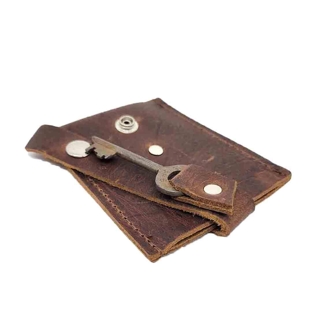 Wallet - Mahogany - Key Pop-Up Leather Wallet by Divina Denuevo