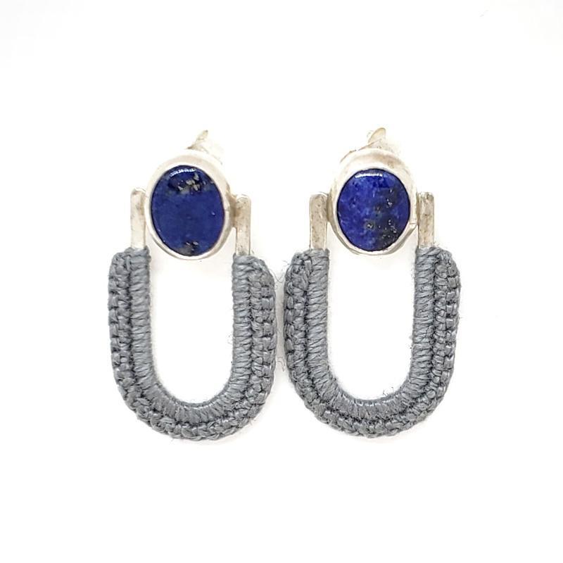 Earrings - OOAK Slate Lapis Vera Studs by Twyla Dill