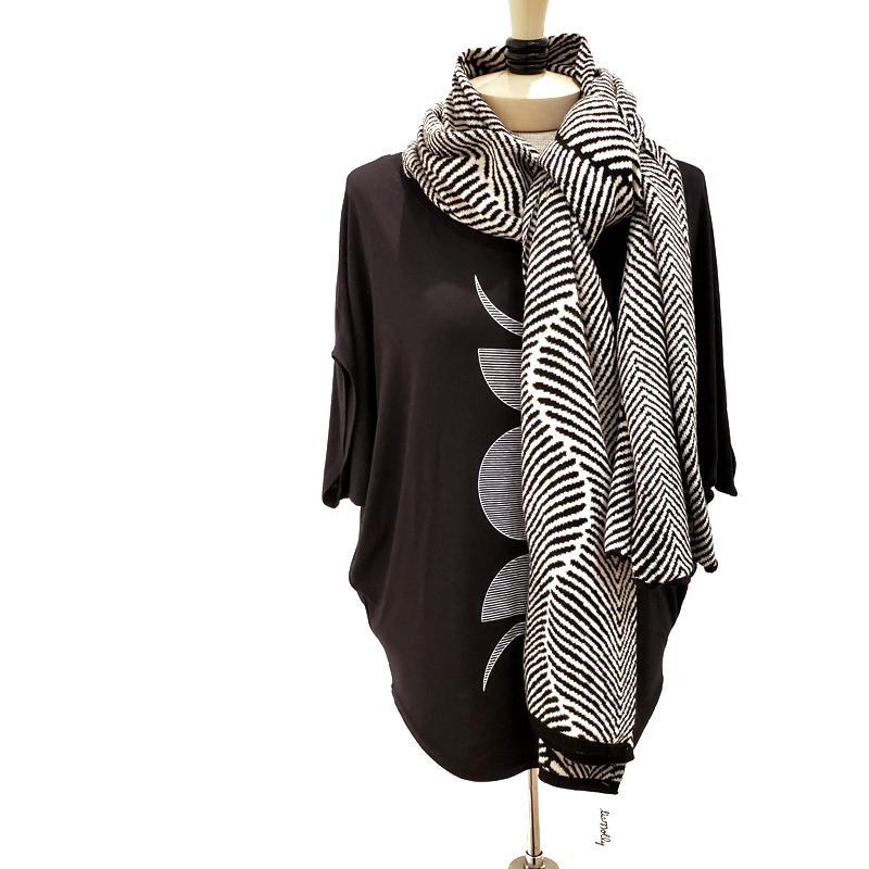 Wrap - Forest Fern in Black and Cream by Liamolly