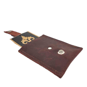 Wallet - Burgundy - Key Pop-Up Leather Wallet by Divina Denuevo