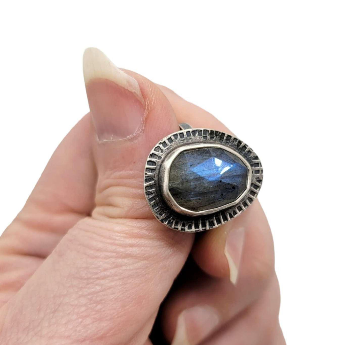 Ring - Size 7 - OOAK Labradorite Ring in Sterling Silver by Allison Kallaway
