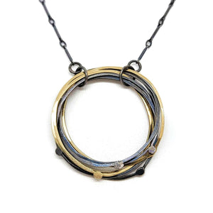 Necklace - Tree Ring Medium in Mixed Metal by Allison Kallaway