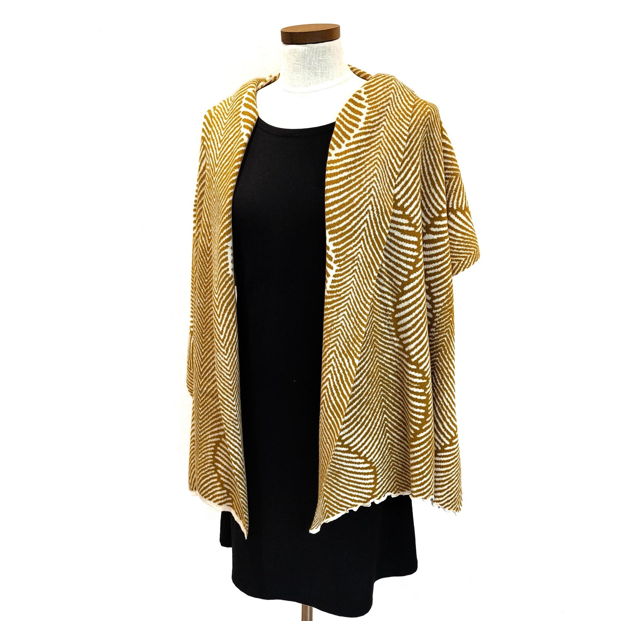 Wrap - Forest Fern in Curry Yellow and Cream by Liamolly