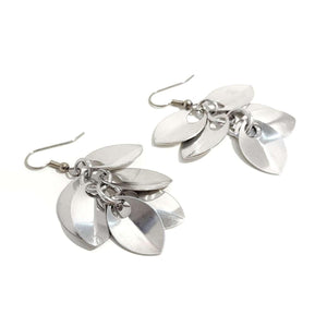 Earrings - Short Leafy Cascade in Silver by Rebeca Mojica