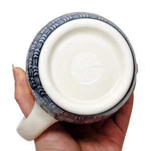 Mug - Small in Monochrome Fans with Basket Weave by Britt Dietrich Ceramics