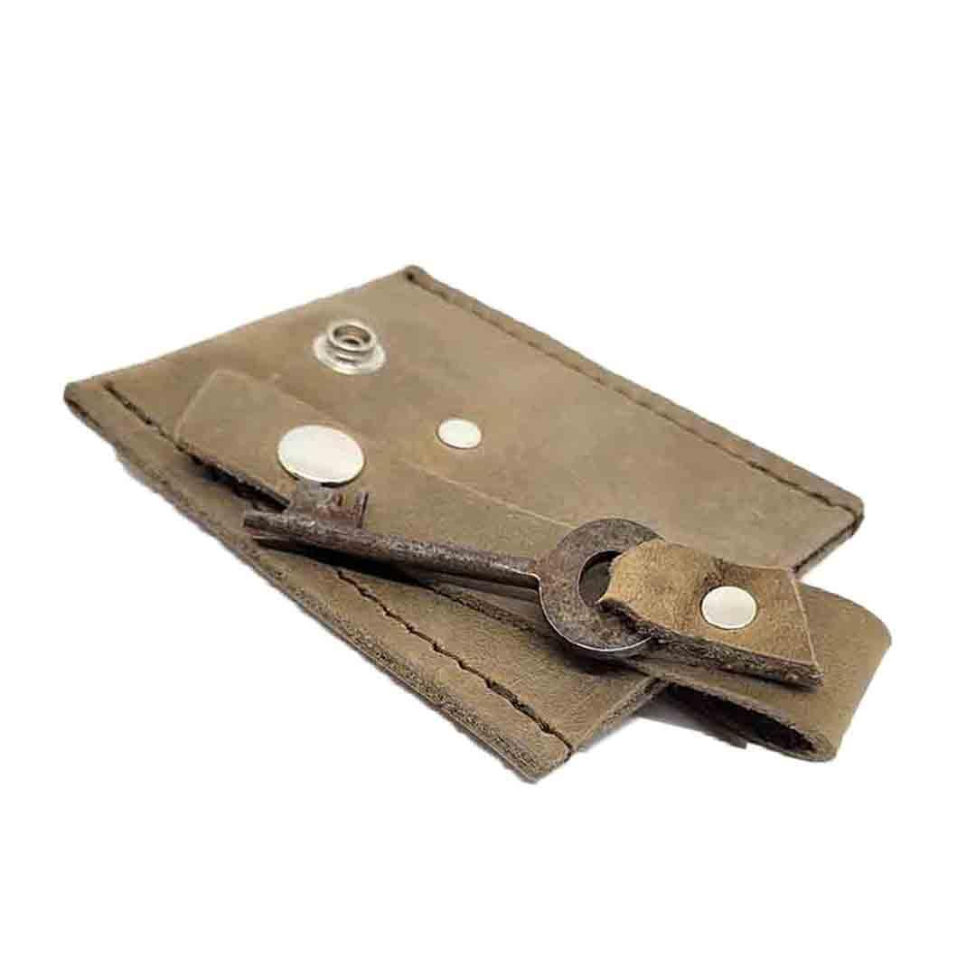 Wallet - Sand - Key Pop-Up Leather Wallet by Divina Denuevo