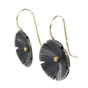 Earrings – Lily Pad Drops in Black by Susan Mahlstedt